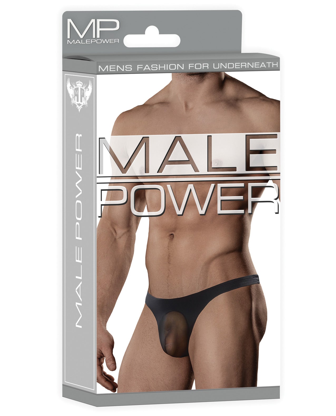 Male Power Sheer Nylon Lycra Pouch Thong Black S-m - LUST Depot