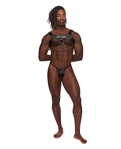 Leather Aries Single Ring Harness Black O-s - LUST Depot