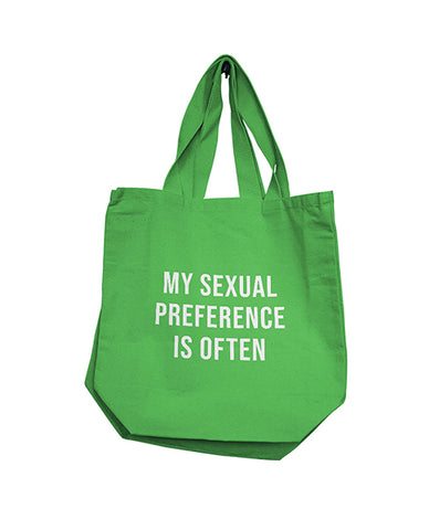 Nobu My Sexual Preference Is Often Reusable Tote - Green - LUST Depot