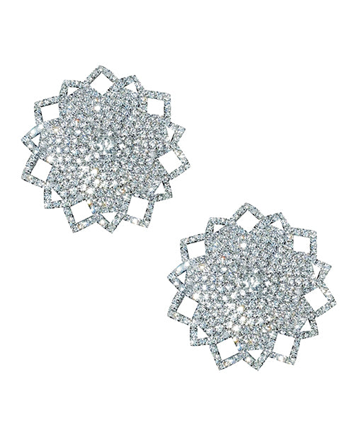 Neva Nude Ice Crystal Jewel Reusuable Silicone Nipple Pasties - Clear O-s - LUST Depot
