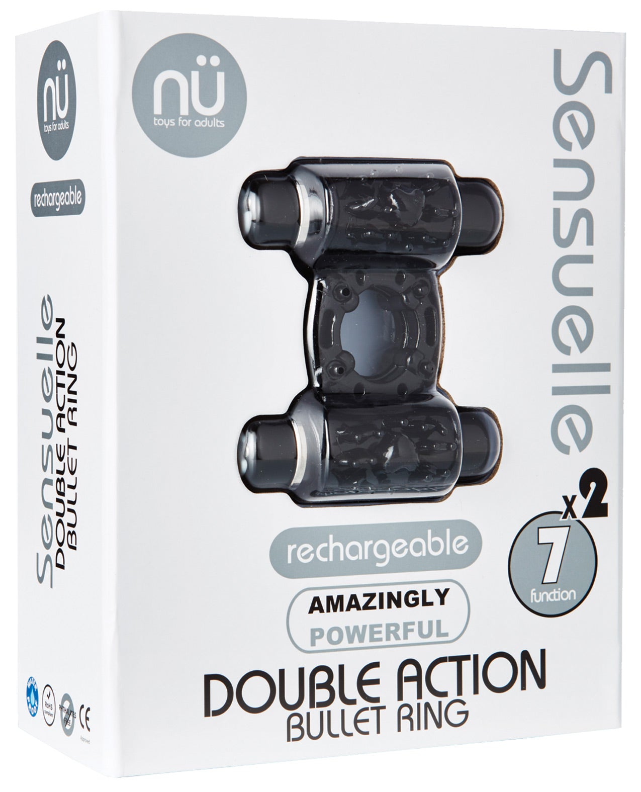 Sensuelle Double Action Cockring - 2x7 Function Black - LUST Depot