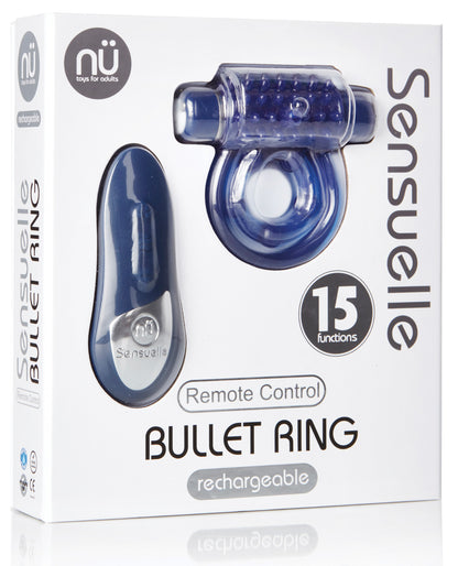 Sensuelle Remote Control Rechargeable Bullet Ring - Blue - LUST Depot
