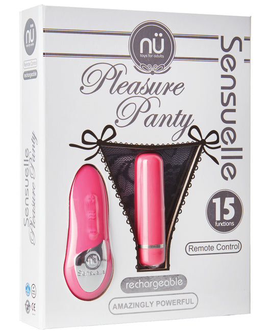 Sensuelle Pleasure Panty Bullet W-remote Control - 15 Function Pink - LUST Depot