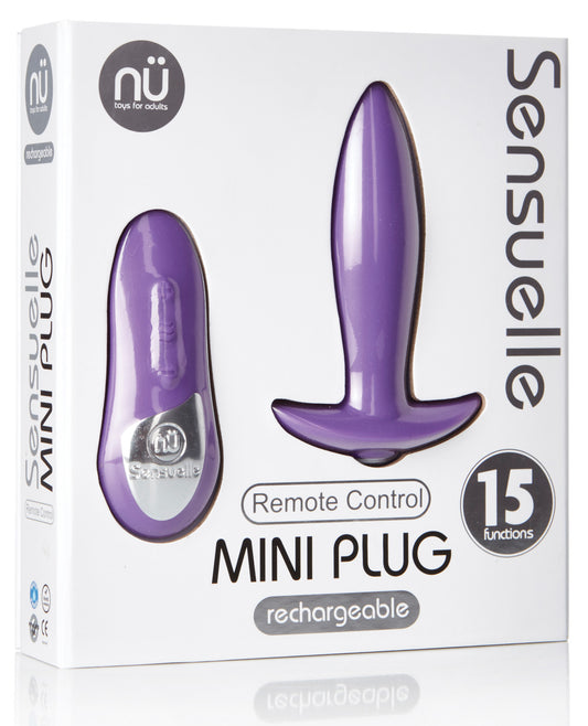 Sensuelle Remote Control Rechargeable Mini Plug - Purple - LUST Depot