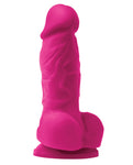 Colours Pleasures 4" Dong W-balls & Suction Cup - Pink - LUST Depot