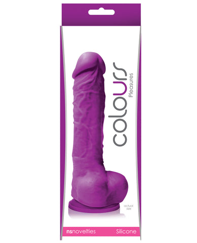 Colours Pleasures 5" Dong W-suction Cup - Purple - LUST Depot