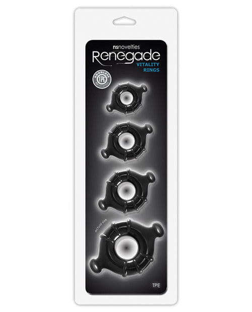 Renegade Vitality Rings - Black - LUST Depot