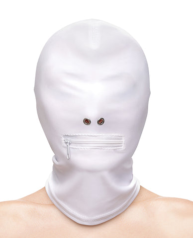 Fetish & Fashion Zippered Mouth Hood - White