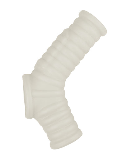Vibrating Power Sleeve Ribbed Fit - White - LUST Depot