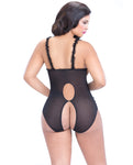 Lace Open Cup & Crotchless Teddy Black Qn - LUST Depot