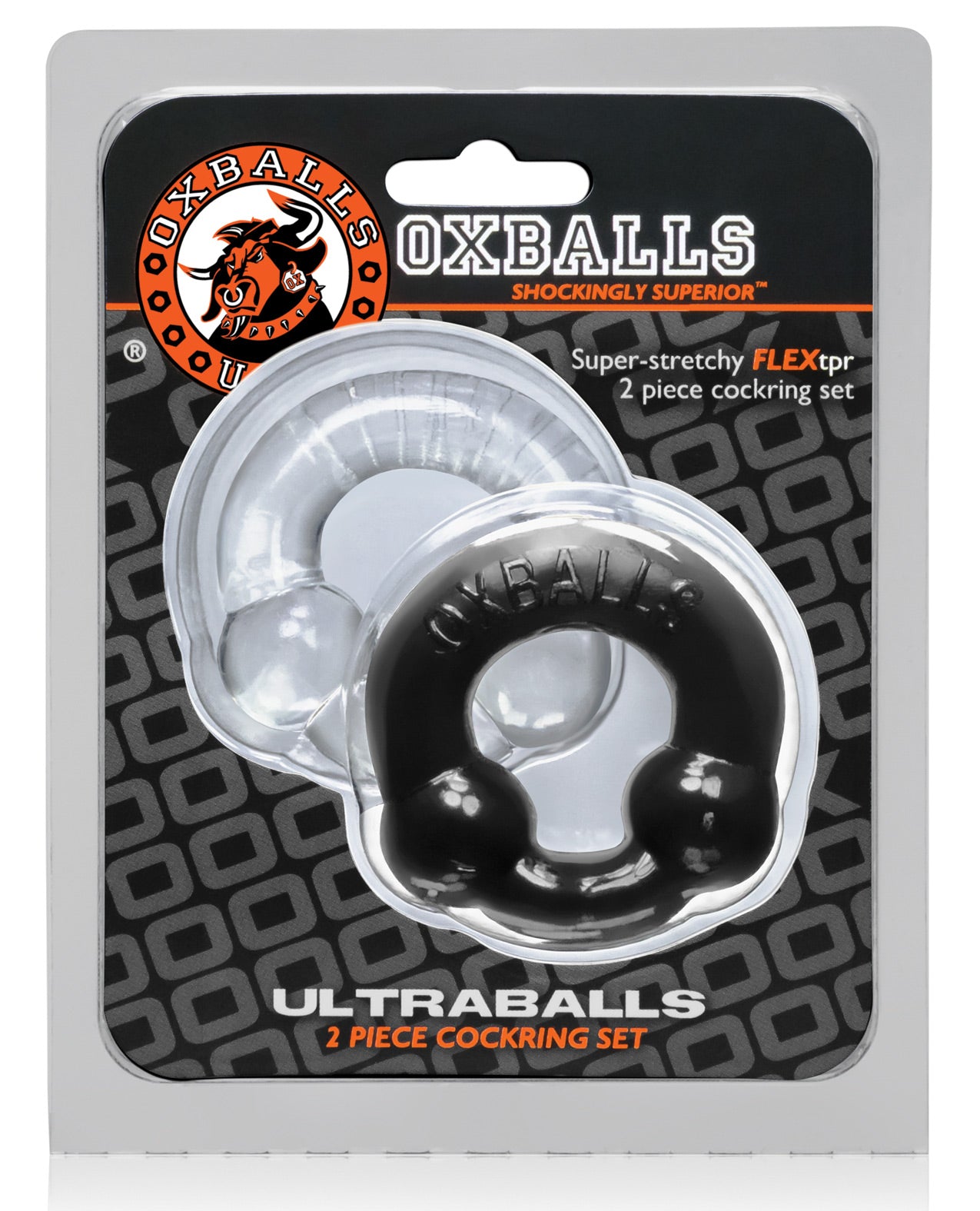 Oxballs Ultraballs Cock Rings - Black-clear Pack Of 2 - LUST Depot