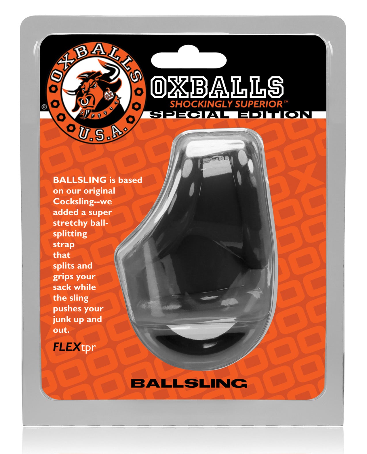 Oxballs Ballsling Ball Split Sling - Black - LUST Depot