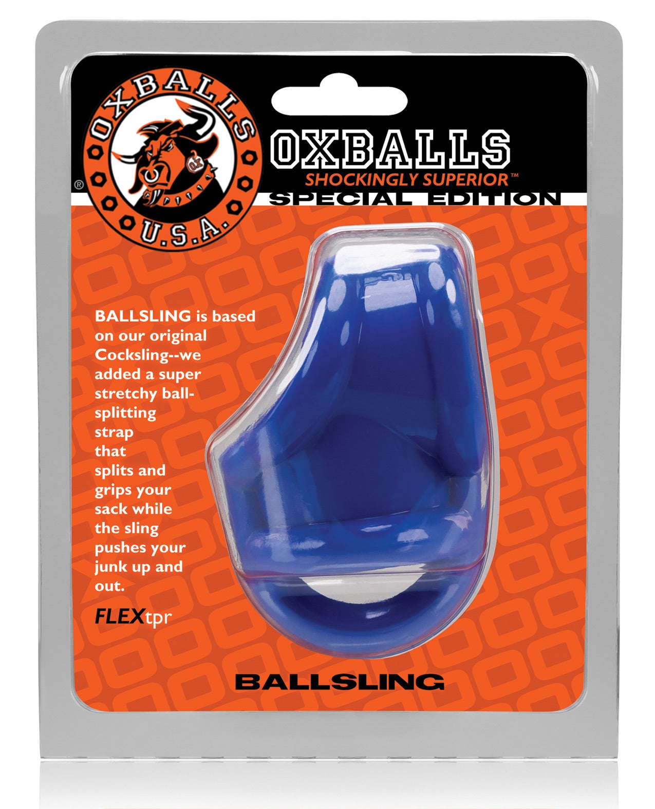 Oxballs Ballsling Ball Split Sling - Police Blue - LUST Depot