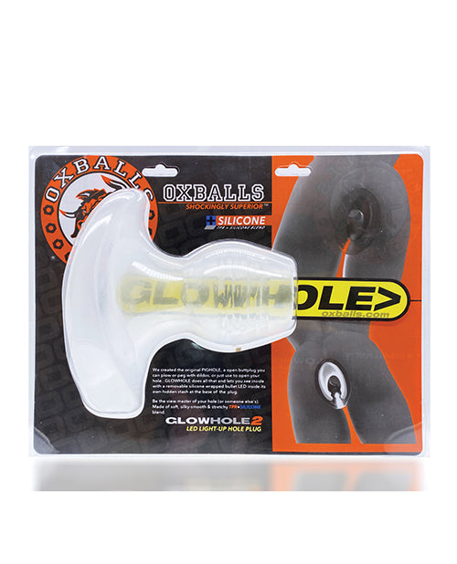 Oxballs Glowhole 1 Hollow Buttplug W-led Insert Small - Clear - LUST Depot