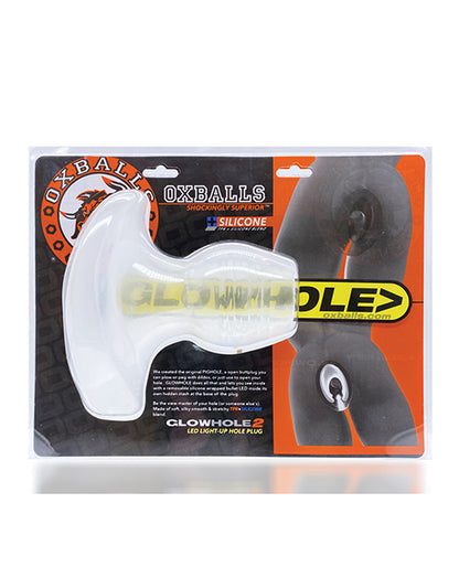 Oxballs Glowhole 1 Hollow Buttplug W-led Insert Small - Clear - LUST Depot