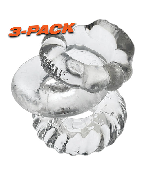 Oxballs Bonemaker 3 Pack Cockring Kit - Clear - LUST Depot