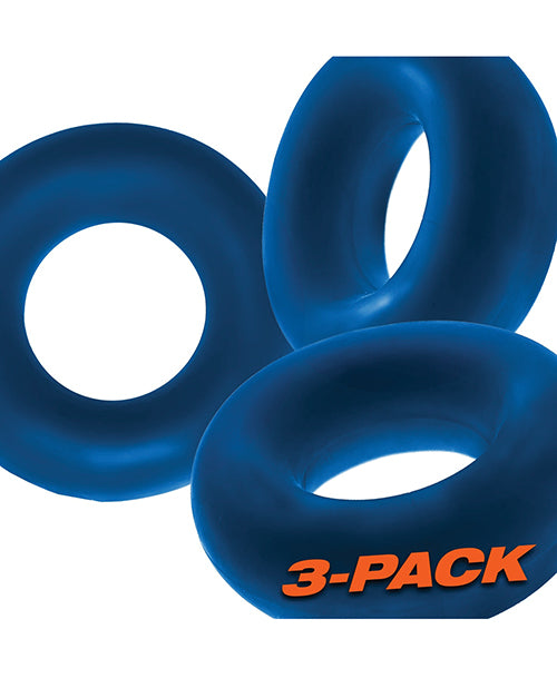 Oxballs Fat Willy 3 Pack Jumbo Cock Rings - Space Blue - LUST Depot
