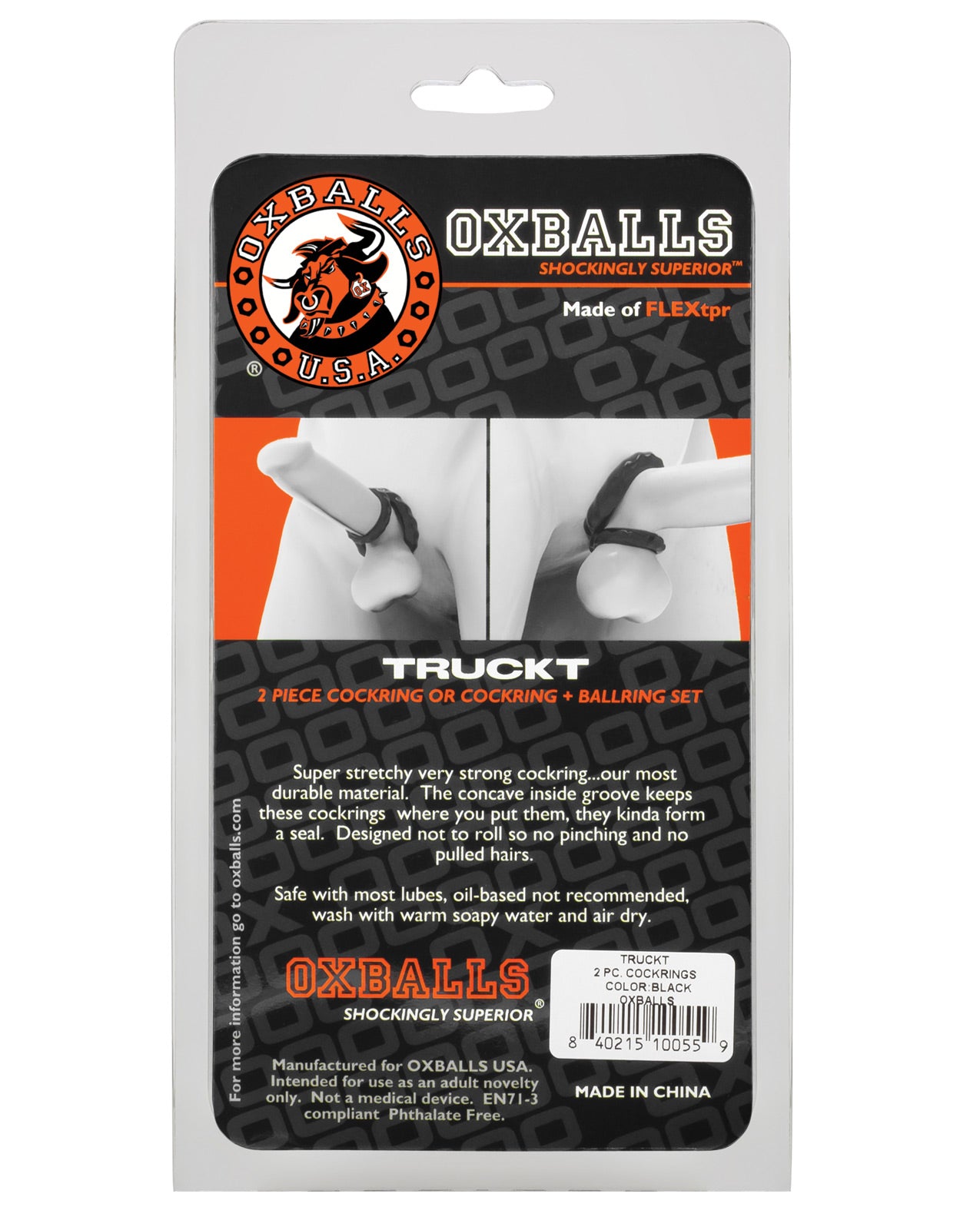 Oxballs Truckt Cock & Ball Ring - Black Pack Of 2 - LUST Depot