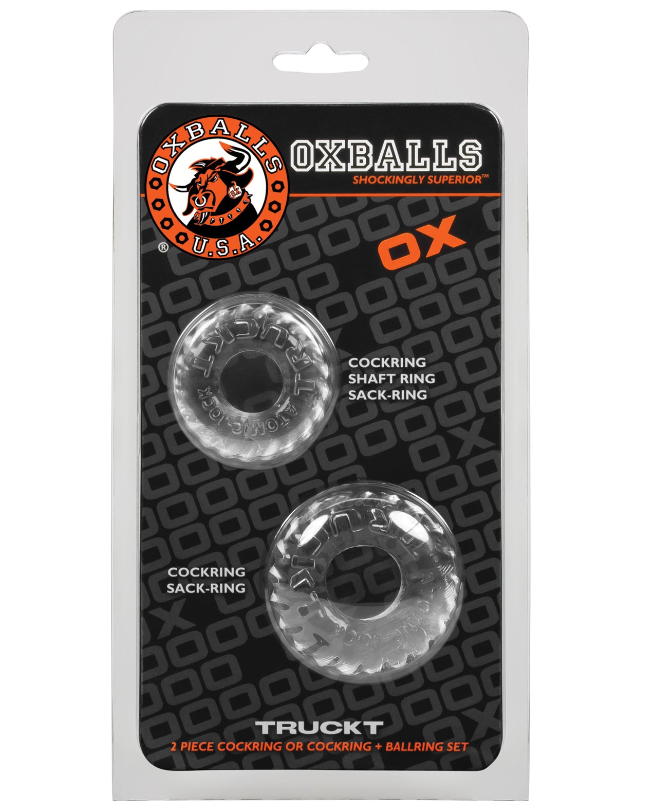 Oxballs Truckt Cock & Ball Ring - Clear Pack Of 2 - LUST Depot
