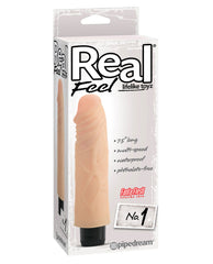 Real Feel No. 1  Long 7.5" Vibe Waterproof - Mutli-speed Flesh - LUST Depot