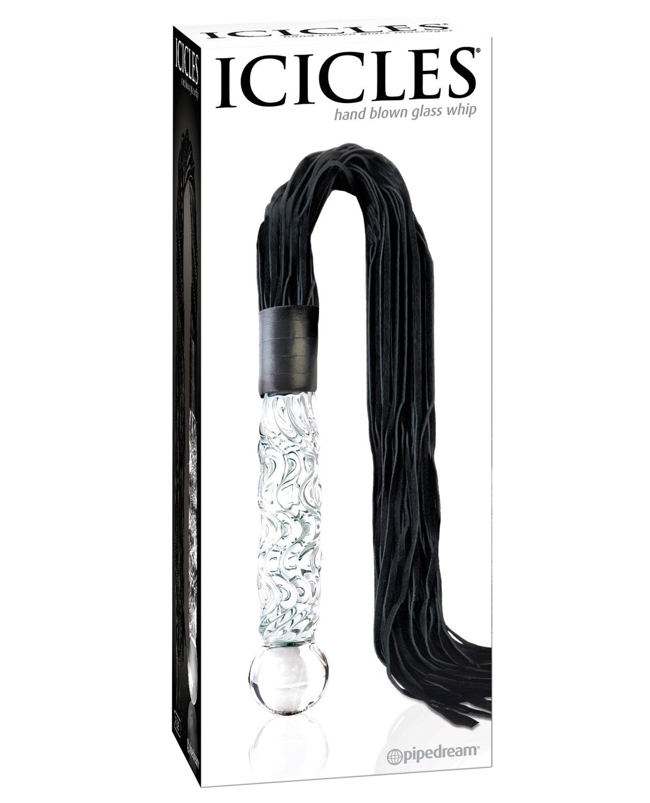 Icicles No. 38 Hand Blown Glass Handled Whip - Clear - LUST Depot