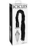 Icicles No. 49 Hand Blown Glass Butt Plug W-attch. Leather Flogger - Clear - LUST Depot