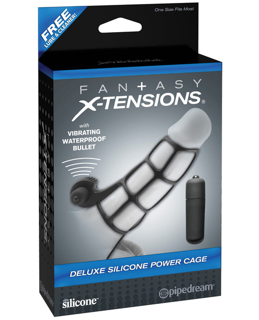Fantasy X-tensions Deluxe Silicone Power Cage - Black - LUST Depot