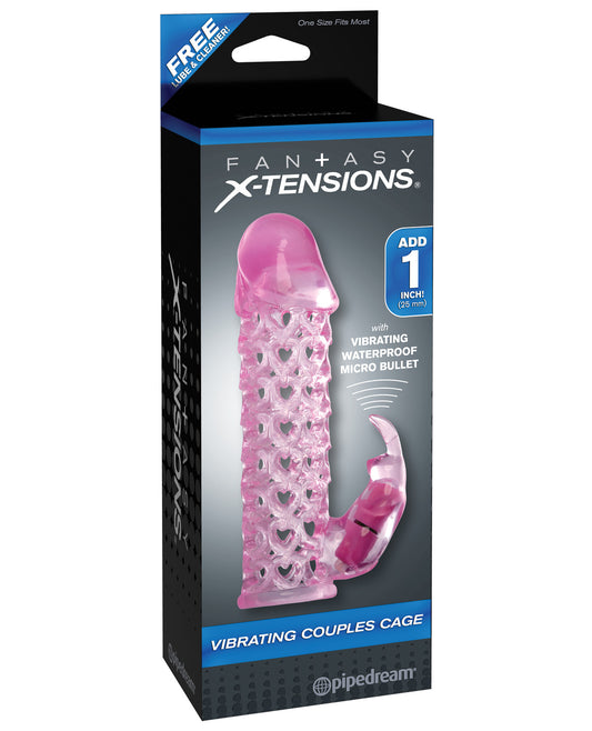 Fantasy X-tensions Vibrating Couples Cage - Pink - LUST Depot