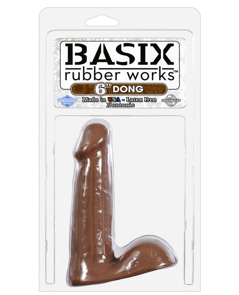 Basix Rubber Works 6" Dong - Brown - LUST Depot