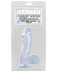 Basix Rubber Works 6.5" Dong W-suction Cup - Clear - LUST Depot