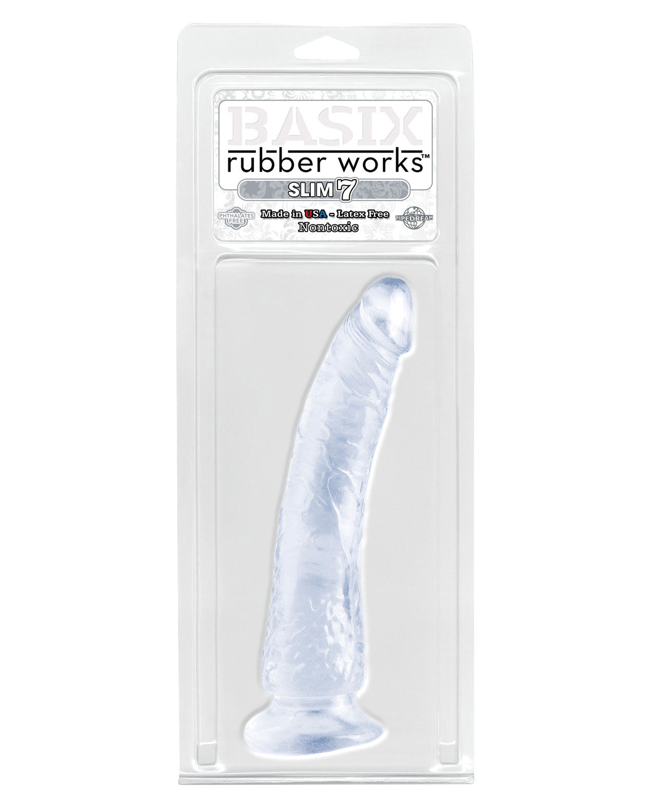 Basix Rubber Works 7" Slim Dong - Clear - LUST Depot