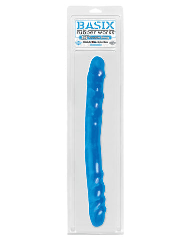 Basix Rubber Works 16" Double Dong - Blue - LUST Depot
