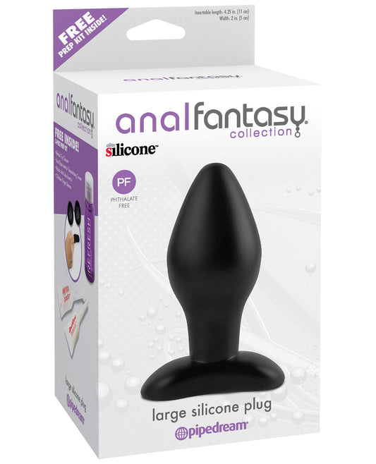 Anal Fantasy Collection Large Silicone Plug - Black - LUST Depot