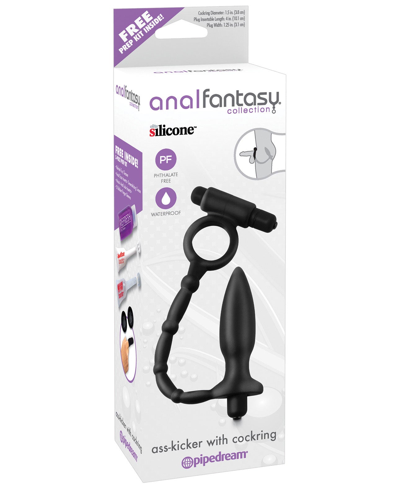 Anal Fantasy Collection Ass Kicker W-cockring - Black - LUST Depot
