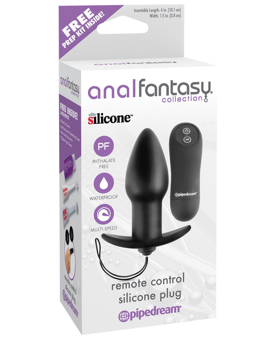 Anal Fantasy Collection Remote Control Silicone Plug - Black - LUST Depot