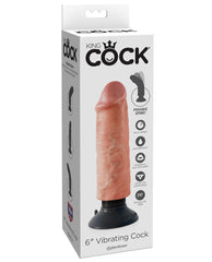 King Cock 6" Vibrating Cock - Flesh - LUST Depot