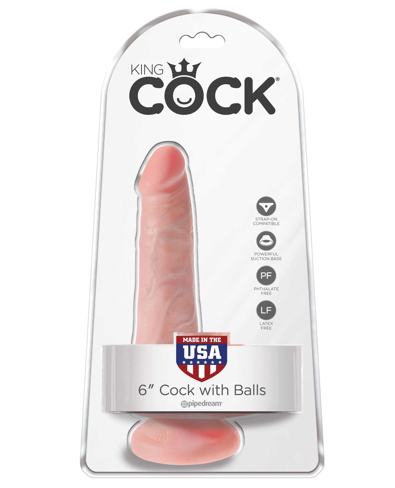 King Cock 6" Cock W-balls - Flesh - LUST Depot