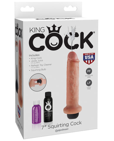 King Cock 7" Squirting Cock - Flesh - LUST Depot