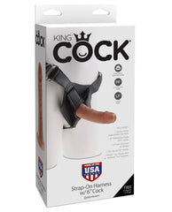 King Cock Strap-on Harness W-6" Cock - Tan - LUST Depot