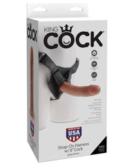 King Cock Strap-on Harness W-8" Cock - Tan - LUST Depot