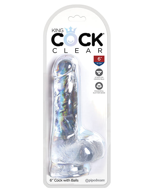 King Cock Clear 6" Cock W-balls - LUST Depot