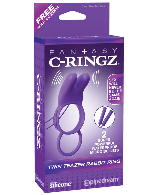 Fantasy C-ringz Twin Teazer Rabbit Ring - Purple - LUST Depot