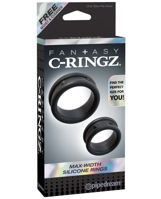 Fantasy C-ringz Max Width Silicone Rings - Black - LUST Depot