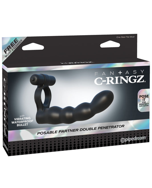 Fantasy C-ringz Posable Partner Double Penetrator - Black - LUST Depot