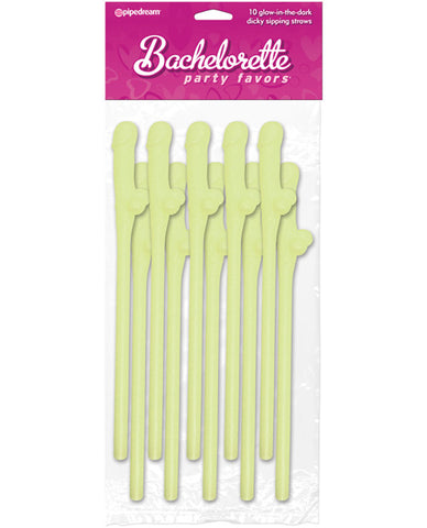 Bachelorette Party Favors Dicky Sipping Straws - Glow In The Dark Pack Of 10 - LUST Depot