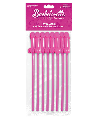 Bachelorette Party Favors Bendable Pecker Straws - Pack Of 8 - LUST Depot