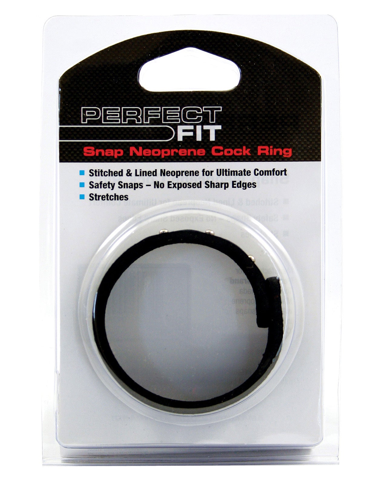 Perfect Fit Neoprene Snap Cock Ring - Black - LUST Depot