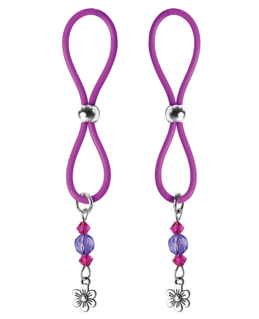 Bijoux De Nip Nipple Halos Flower Charm - Purple - LUST Depot