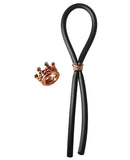 Bolo Silicone Lasso W-rose Gold Crown Slider Ring - Black - LUST Depot