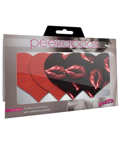Pure Passion Hearts - Red & Black  Pack Of 2 - LUST Depot